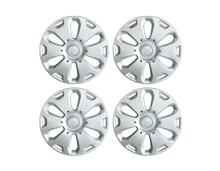 Ford Enjoliveur 14" argent jeu de 4, origine constructeur Fiesta et KA