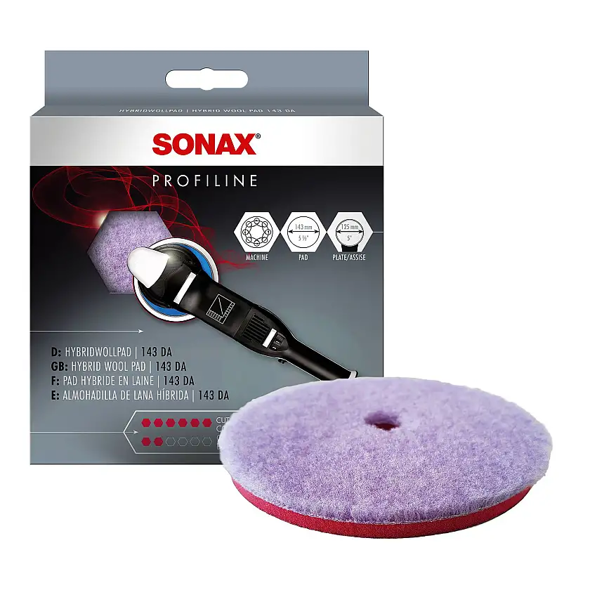 PAD DE POLISSAGE SONAX 125mm HybridWollPad Cutting Ø 130/143mm
