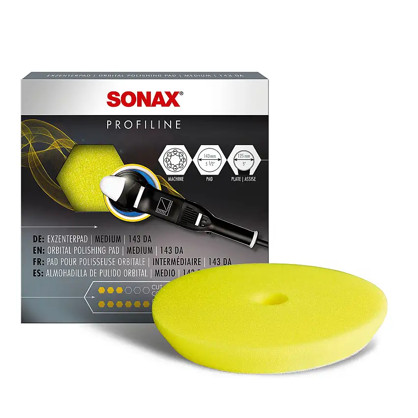 Tampon de polissage SONAX 12mm Excentrique Pad medium Ø 130/143mm