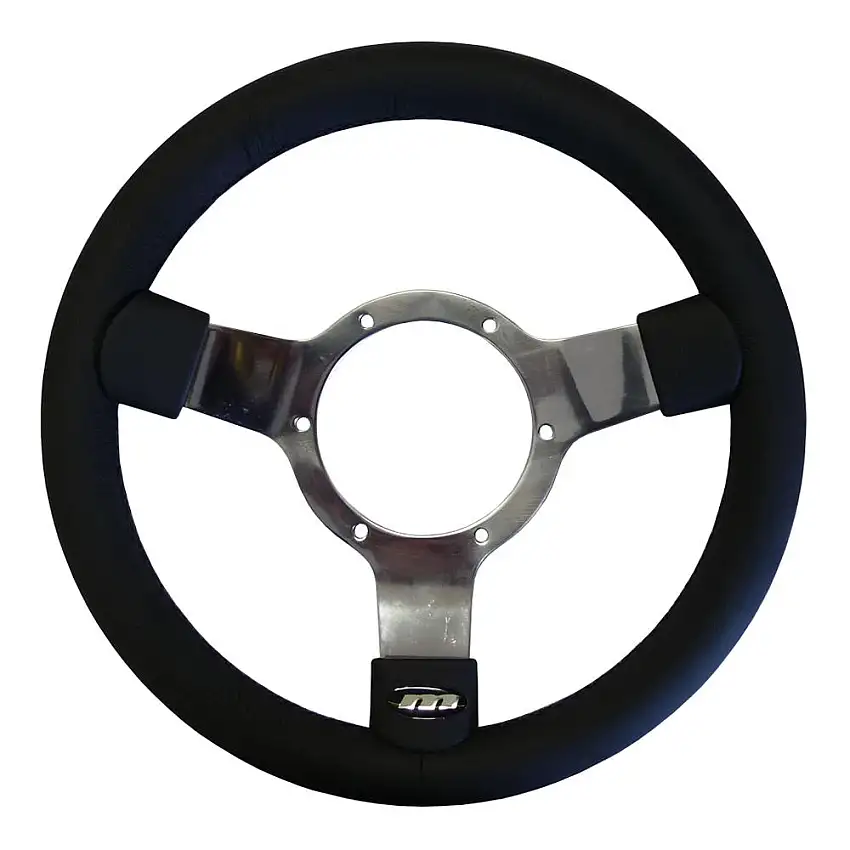 12 pouces volant traditionnel branches polies cuir Rim