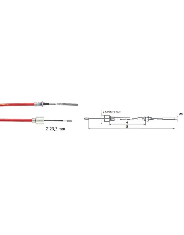 Câble de frein ALKO - Longueur 1320 mm - Sans démontage