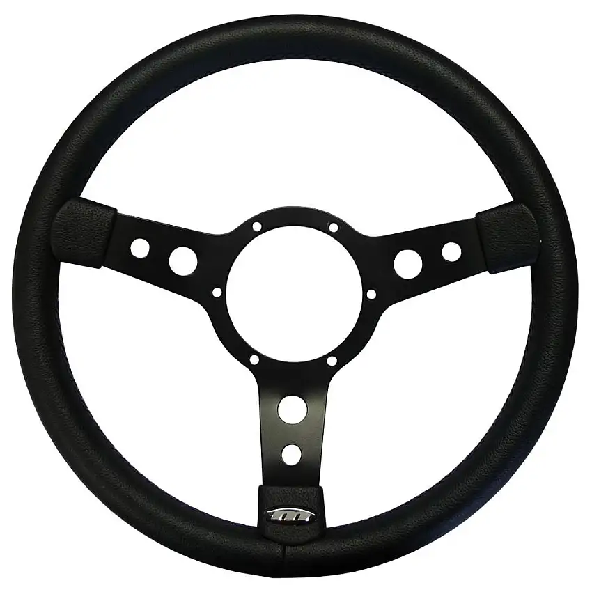 13 pouces volant traditionnel noir cuir Spokes Rim