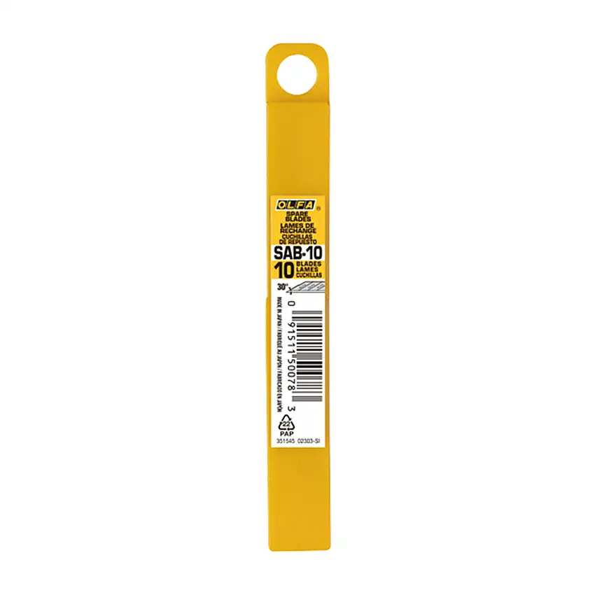 Lames OLFA SAB-10 30° Carbon pour PPF / CarWrapping - Pack de 10