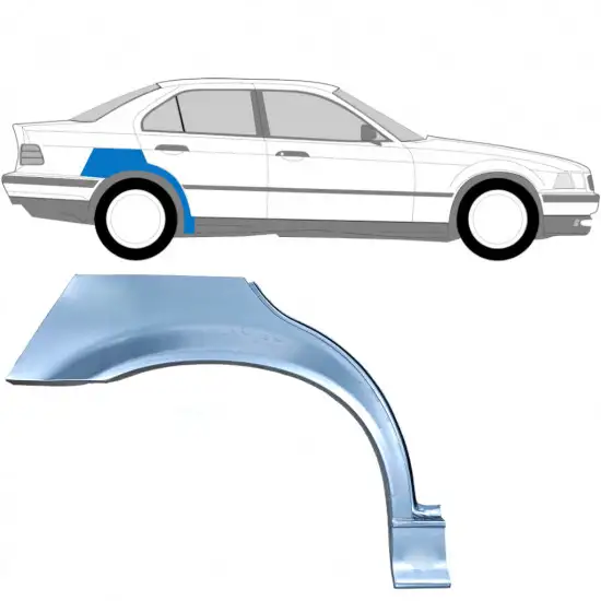 Panneau de réparation arc d'aile arrière pour BMW 3 E36 1990-2000 / Droite / SEDAN <br/>ID:6394