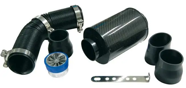 Kit d'Admission Dynamique Universel K-Racing Type Turbine Support en Carbone Filtre Inox