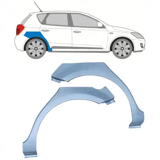 Panneau de réparation arc d'aile arrière pour Kia Ceed 2006-2012 / Gauche+Droit / Ensemble <br/>ID:11742