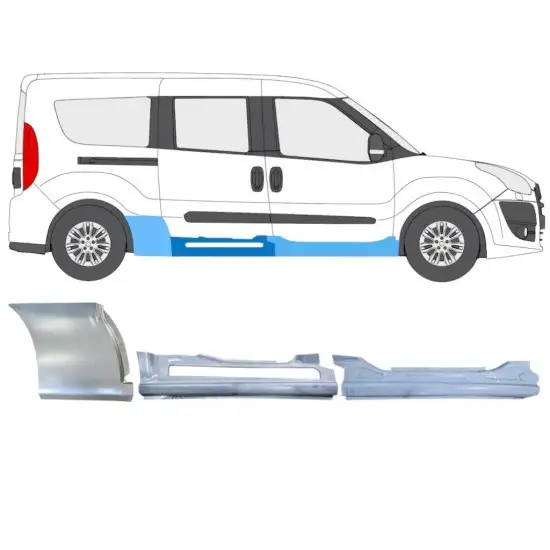 Ensemble de panneaux de réparation pour Fiat Doblo 2010-2022 / Droite / <br/>ID:15000