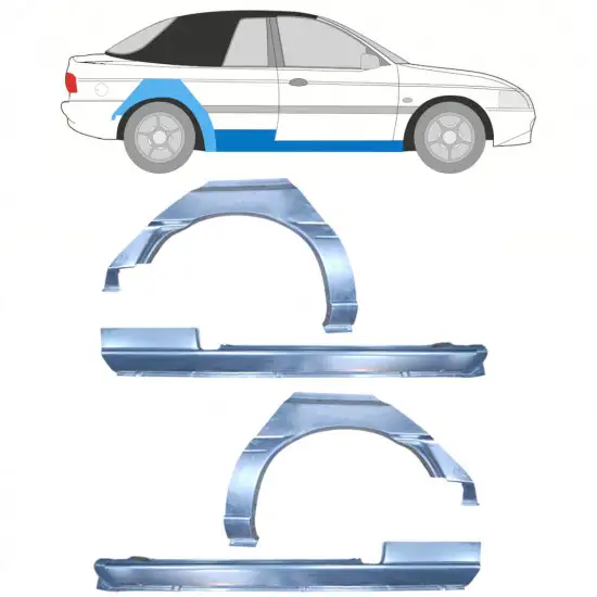 Réparation bas de caisse + passage de roue arrière pour Ford Escort 1995-2000 / CABRIO / Ensemble <br/>ID:12591