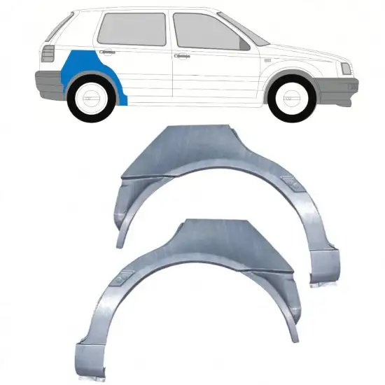 Panneau de réparation arc d'aile arrière pour Volkswagen Golf 3 1991-1998 / Gauche+Droit / Ensemble <br/>ID:12009