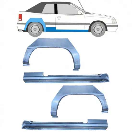 Réparation bas de caisse + passage de roue arrière pour Opel Kadett E Astra 1984-1993 / CABRIO / Ensemble <br/>ID:12585