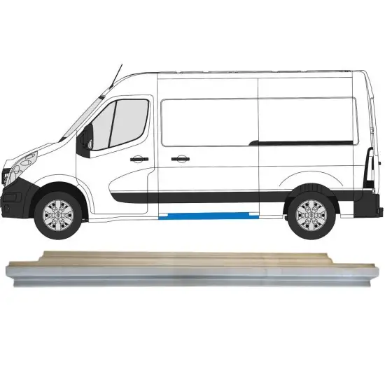 Réparation bas de caisse de sur porte latérale pour Renault Master 2010- / Gauche <br/>ID:14915