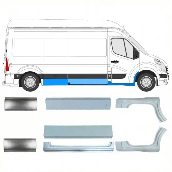 Ensemble de panneaux de réparation pour Renault Master 2010- / Gauche+Droit / <br/>ID:10064