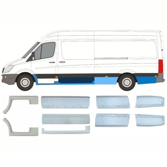 Ensemble de panneaux de réparation pour Mercedes Sprinter 2006-2018 / Gauche+Droit / <br/>ID:10665