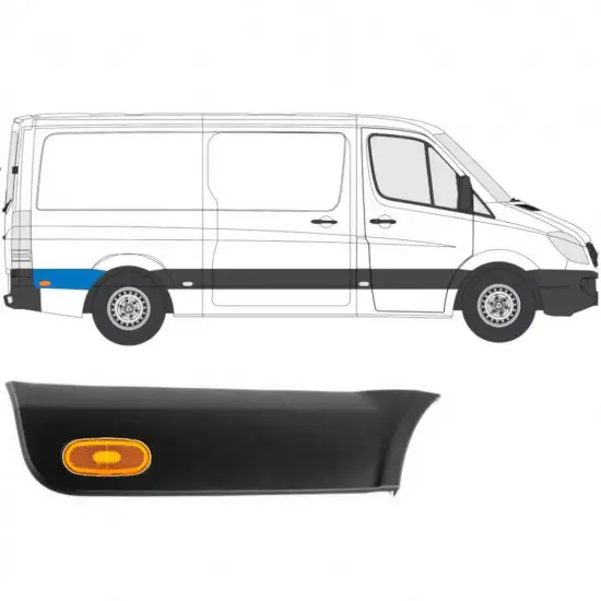 Moulure latérale de l'aile arrière avec lampe pour Mercedes Sprinter 2006-2018 / Droite / Ensemble <br/>ID:10686