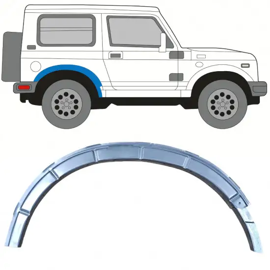 Panneau de réparation du fixage de l’aile arrière pour Suzuki Samurai 1981- / Droite <br/>ID:11810
