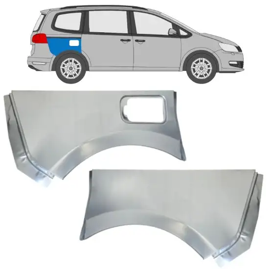 Panneau de réparation arc d'aile arrière pour Volkswagen Sharan 2010-2022 / Gauche+Droit / Ensemble <br/>ID:14599