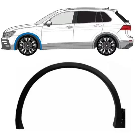 Moulure de l’aile avant pour Volkswagen Tiguan 2016-2024 R-Line / Gauche <br/>ID:14862