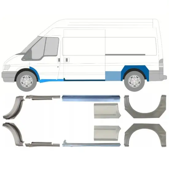 Réparation bas de caisse + passage de roue arrière pour Ford Transit 2000-2013 / Ensemble <br/>ID:12678