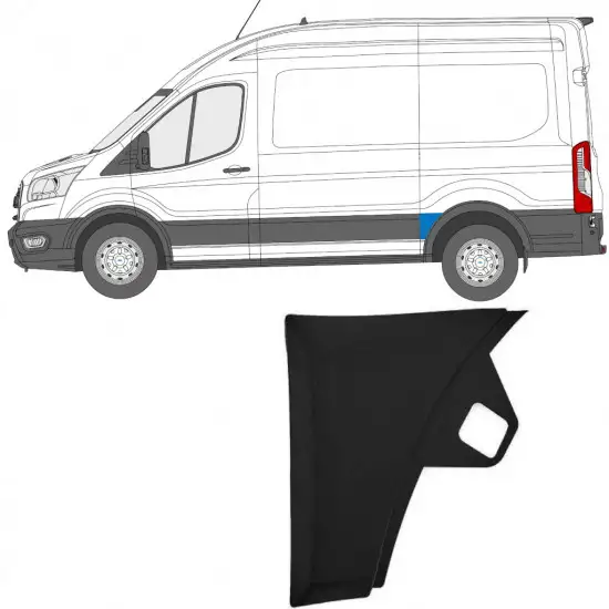Moulure latérale sur aile arrière pour Ford Transit 2014- / Gauche <br/>ID:11720
