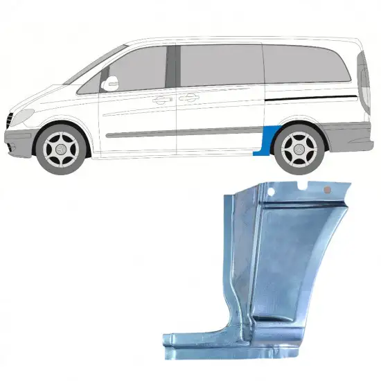 Panneau de réparation arc d'aile arrière pour Mercedes Vito W639 2003-2014 / Gauche <br/>ID:11863