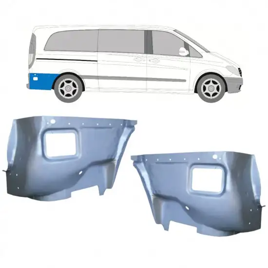 Panneau de réparation arc d'aile arrière intérieur pour Mercedes Vito W639 2003-2014 / Gauche+Droit / Ensemble <br/>ID:11644