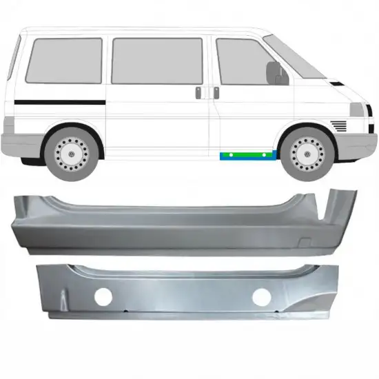 Panneau de réparation du seuil avant - intérieur et extérieur pour Volkswagen Transporter T4 1990-2003 / Droite / Ensemble <br/>ID:9905