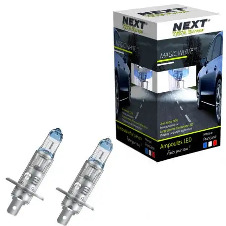 Ampoules effet xenon H1 55W Magic White V2 4500K Next-Tech®