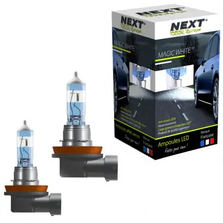 Ampoules effet xenon H11 100W Magic White V2 4500K Next-Tech®