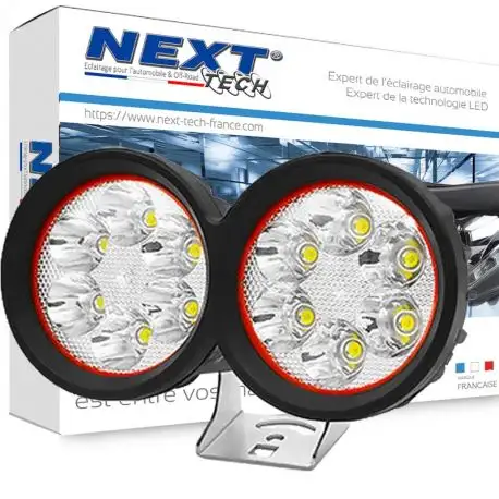 Double optique moto LED phare 160mm