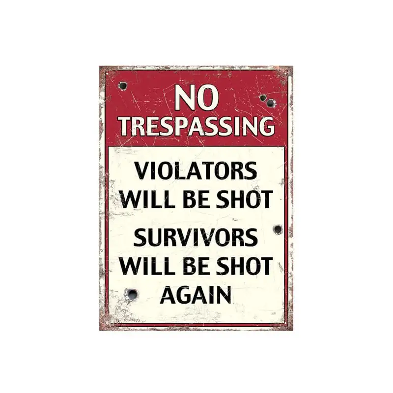 Plaque murale No Trepassing