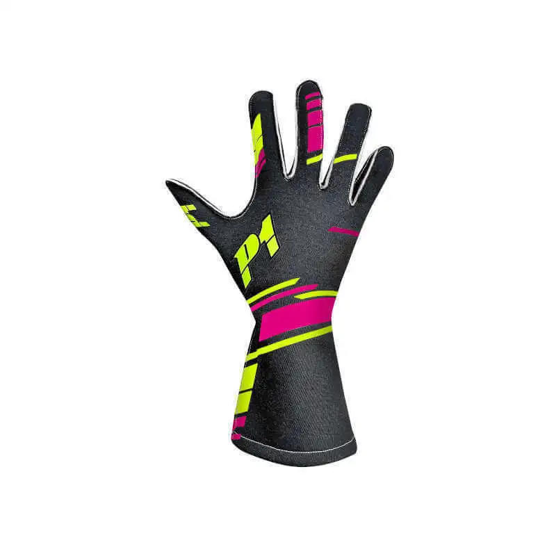 Gants P1 Speed Noir/Rose/Jaune - Planet Motorsport