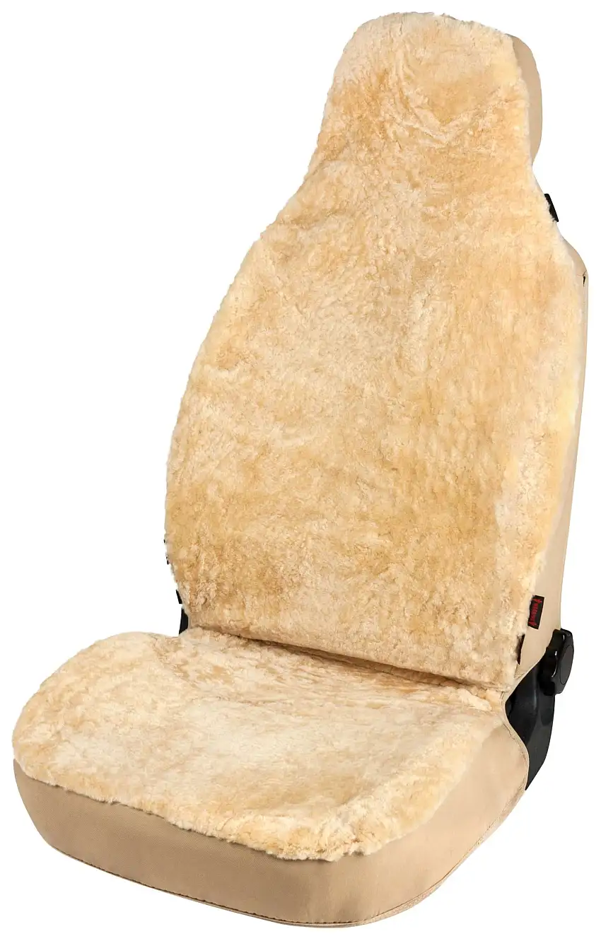 Housse de siège Zoya en agneau beige avec système informatique ZIPP pour siège à haut dossier, 1 pièce
