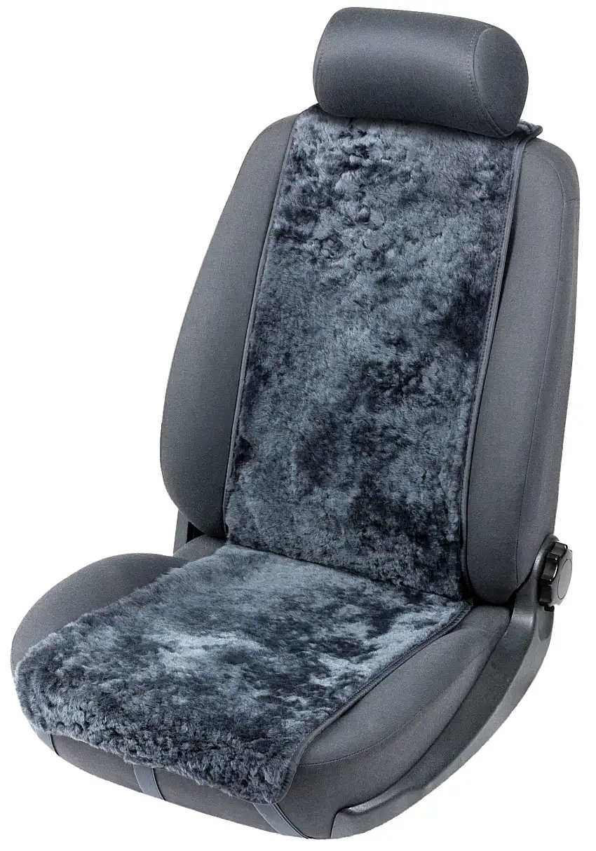 Housse de siège en agneau Cosmo anthracite 12-14mm hauteur de fourrure, 1 pièce