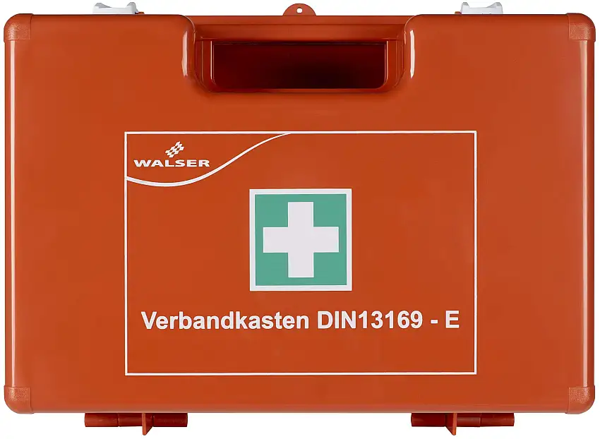 Trousse de premiers secours conforme à la norme DIN 13169:2021, trousse de secours professionnelle avec support mural, kit médical de 166 pièces, pour entreprises à partir de 50 personnes