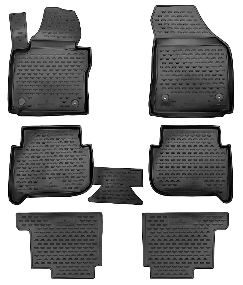 Tapis en caoutchouc XTR pour VW Touran I, II, 7 places, 2003 - 2015