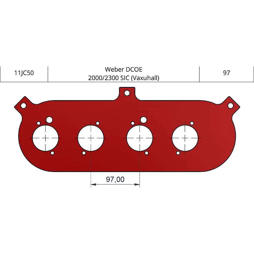 Plaque de base 97mm Weber DCOE