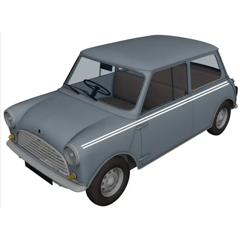 Liseré de caisse 2 filets : blanc - Austin Mini - Pour les 2 cotés