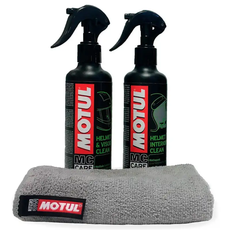 KIT Nettoyant intérieur et extérieur casque MOTUL M2+M1 +Microfibre offerte
