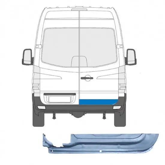 Panneau de réparation de porte arrière pour Mercedes Sprinter 2006-2018 / Droite <br/>ID:5681