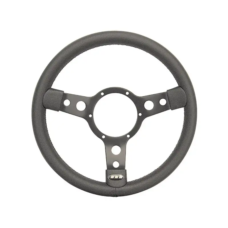 Volant Simili cuir noir/Alu noir Mountney - 13'' Tulipé